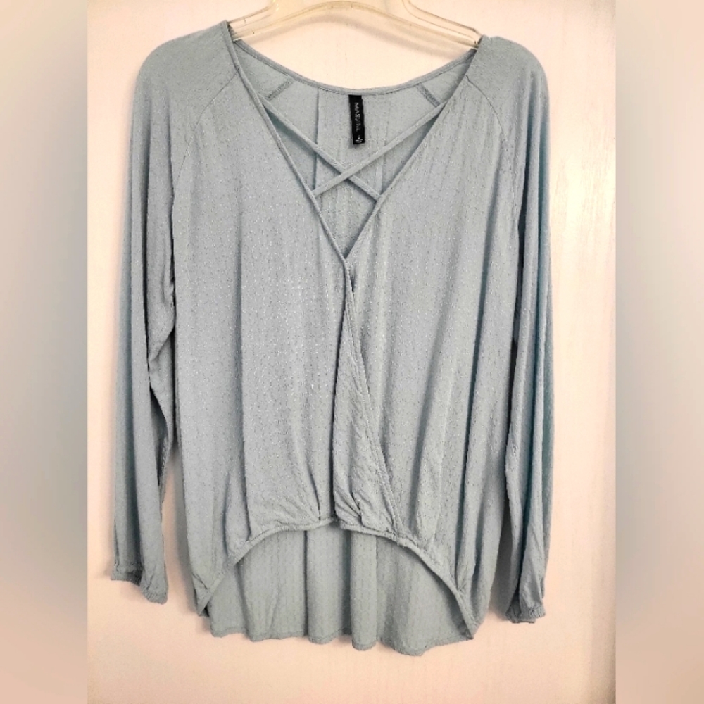 Massini top size small, light blue/green